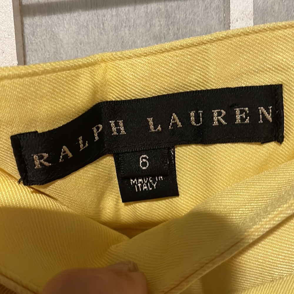 Lemon Yellow Silk Wide Leg Pants Size 6 - Picture 3 of 7
